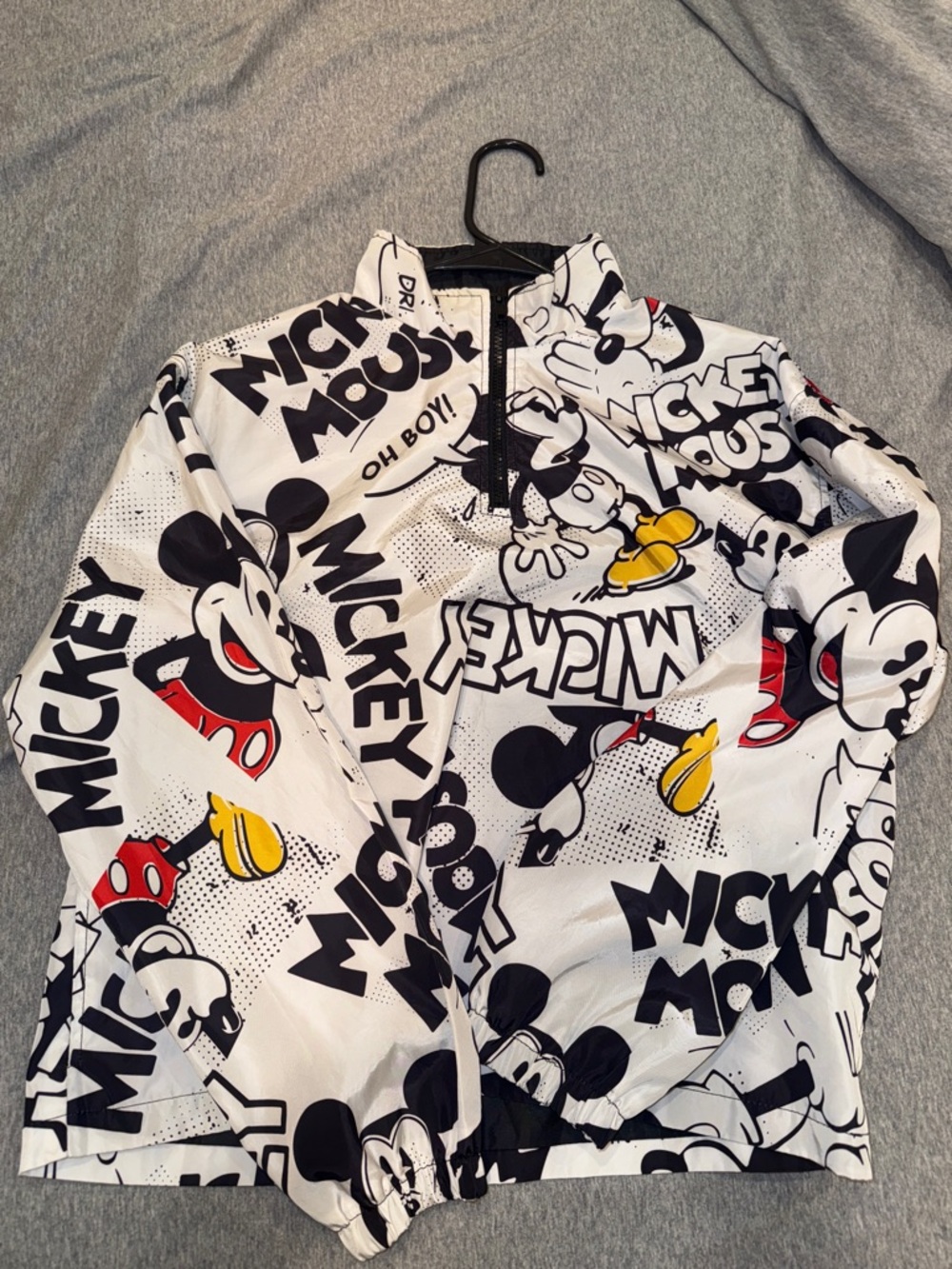 Mickey Mouse White Graphic Windbreaker Jacket